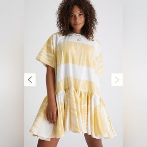 Anthropologie Yellow and White Striped Dress